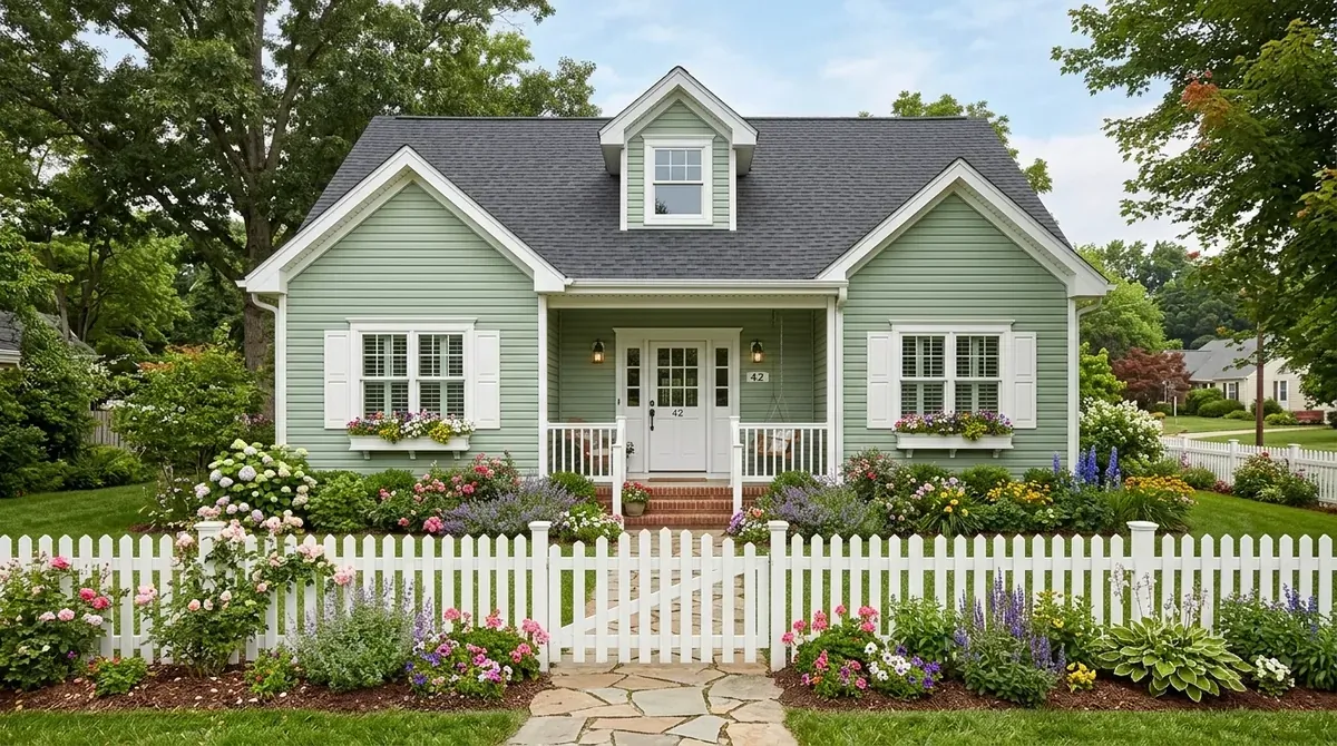 Exterior combining vinyl siding with stone accents for layered texture and durability.