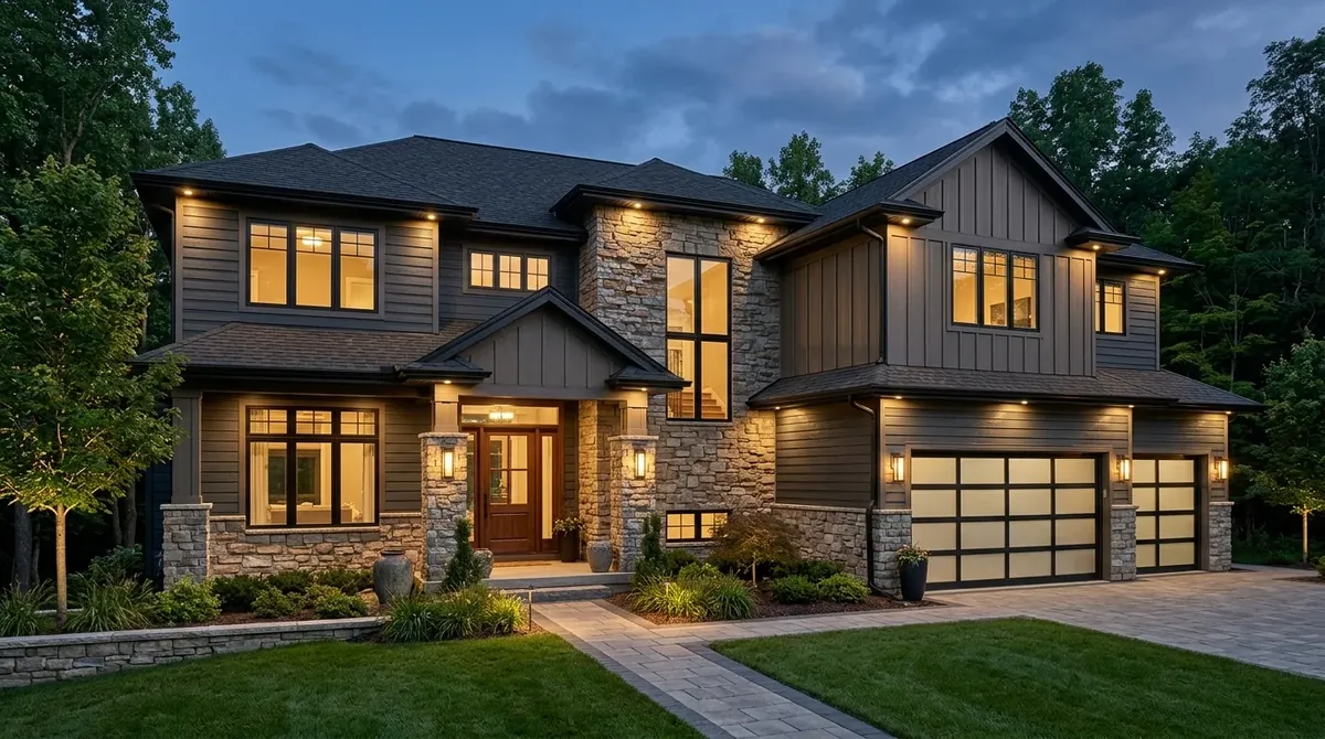 Light coastal home with vinyl siding, pale trim, and breezy front porch details.