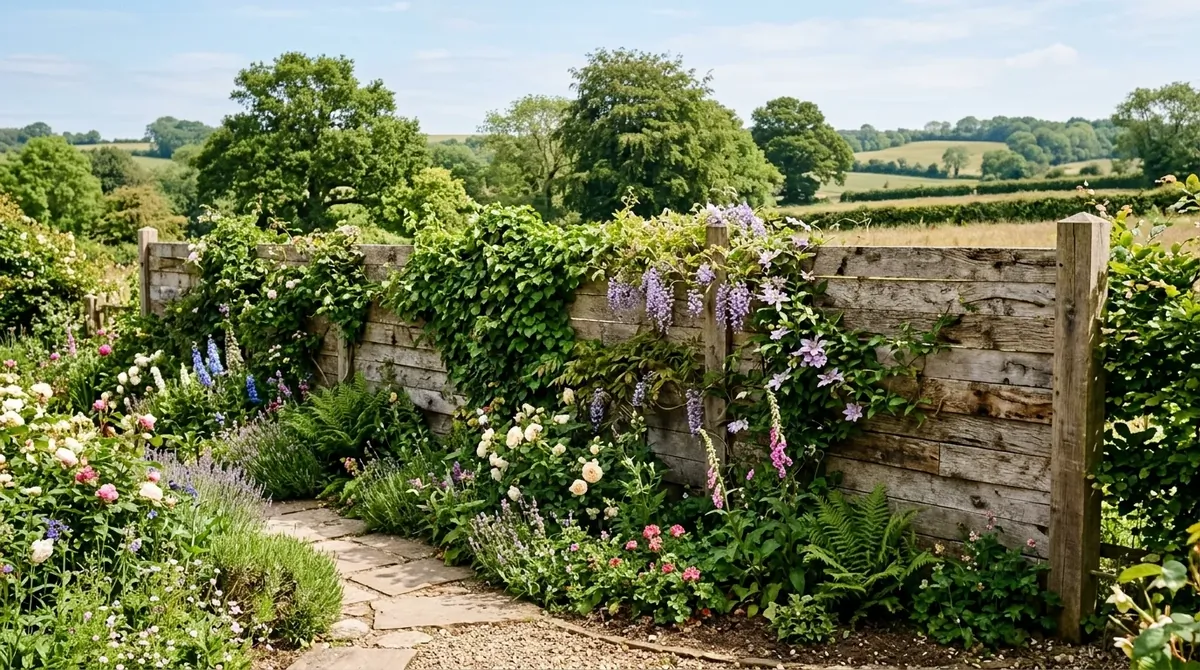 Exterior wall combining wood, stone, and metal accents around a stylish modern patio.