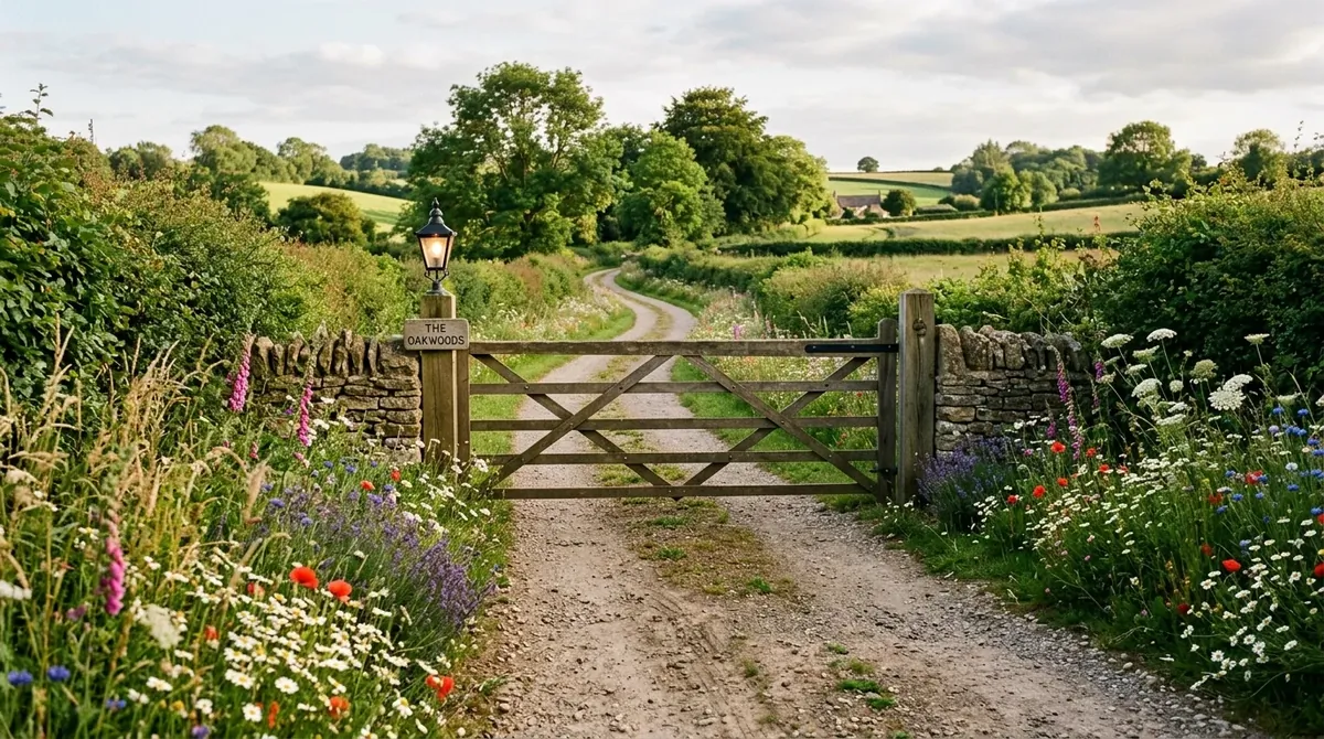Clean concrete driveway with minimalist landscaping and sharp architectural lines.