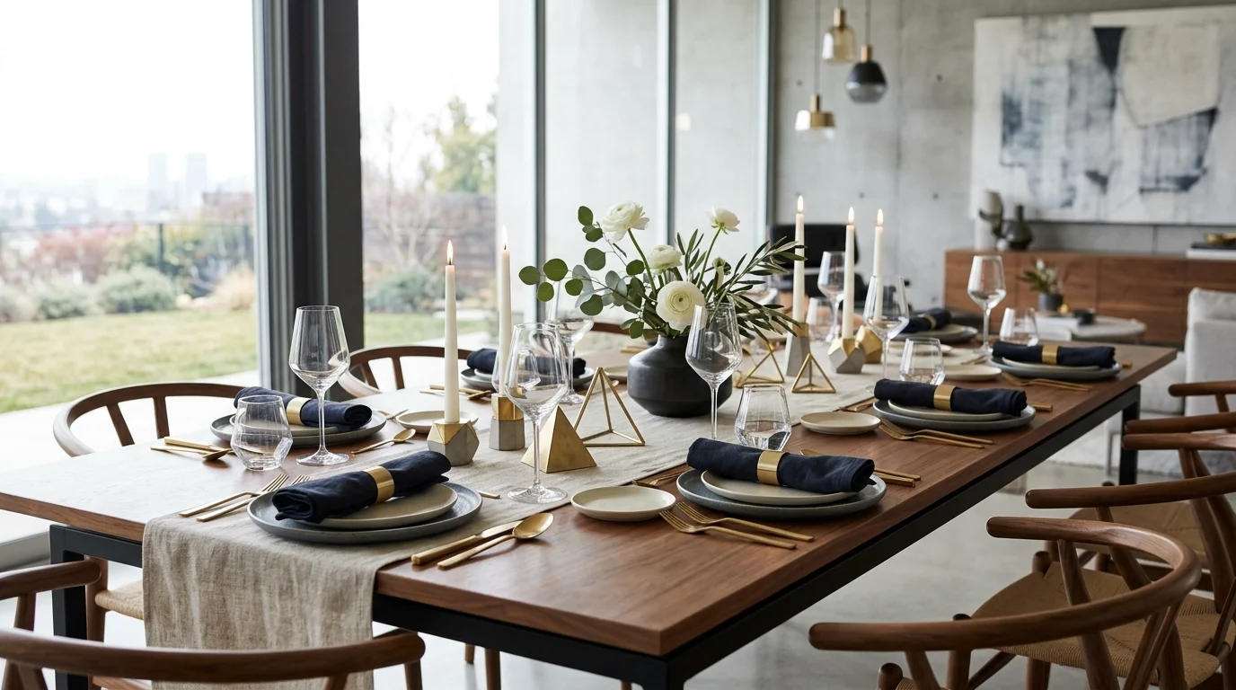 Al fresco Mother's Day dining table with fresh blooms and bright garden light.
