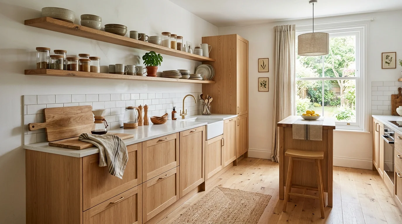 Dark kitchen aesthetic with matte cabinetry and dramatic architectural lighting.