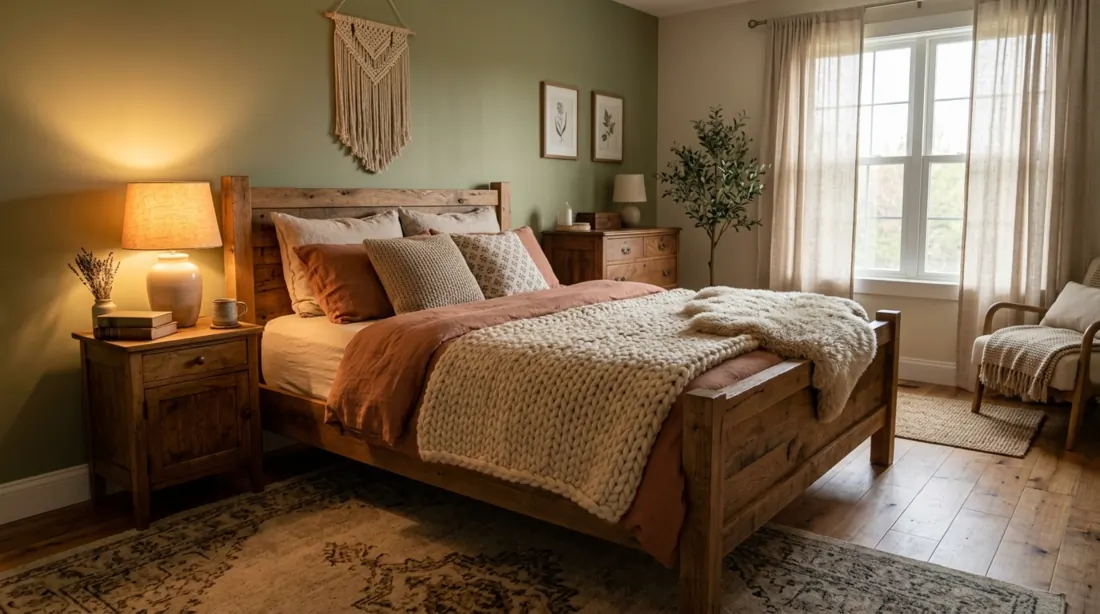 Scandinavian nursery with light wood furniture, gray textiles, and airy natural light.