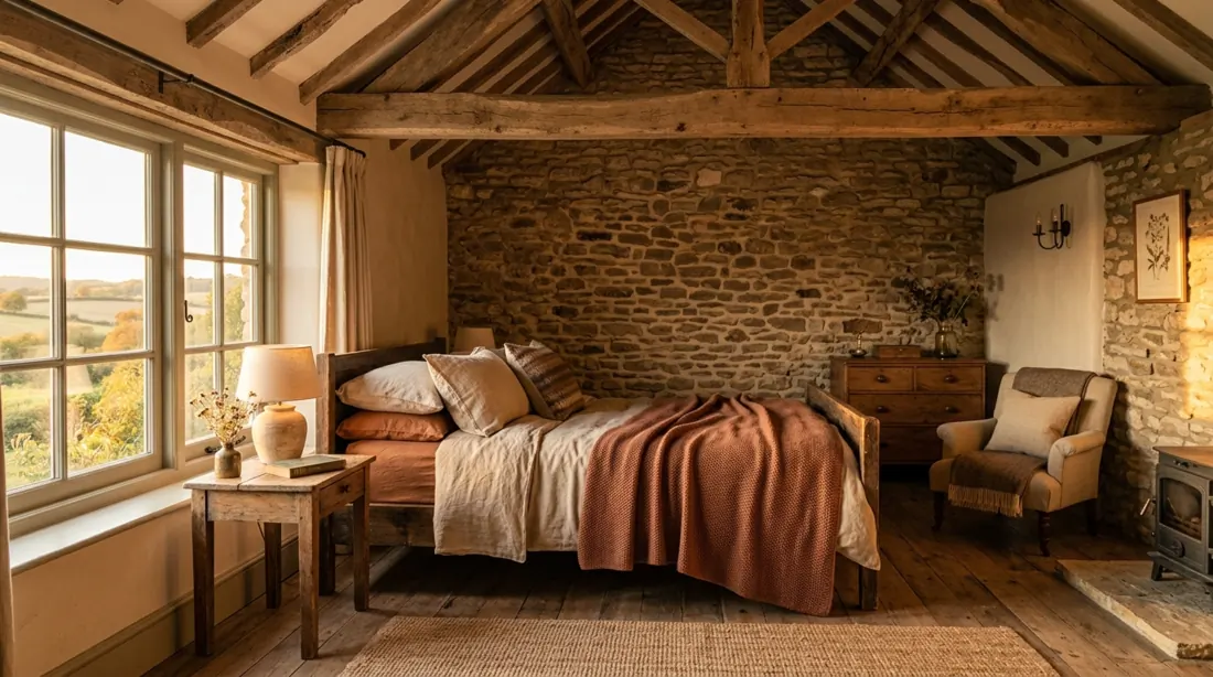 Woodland-themed nursery with forest animal decor, wood furniture, and green accents.