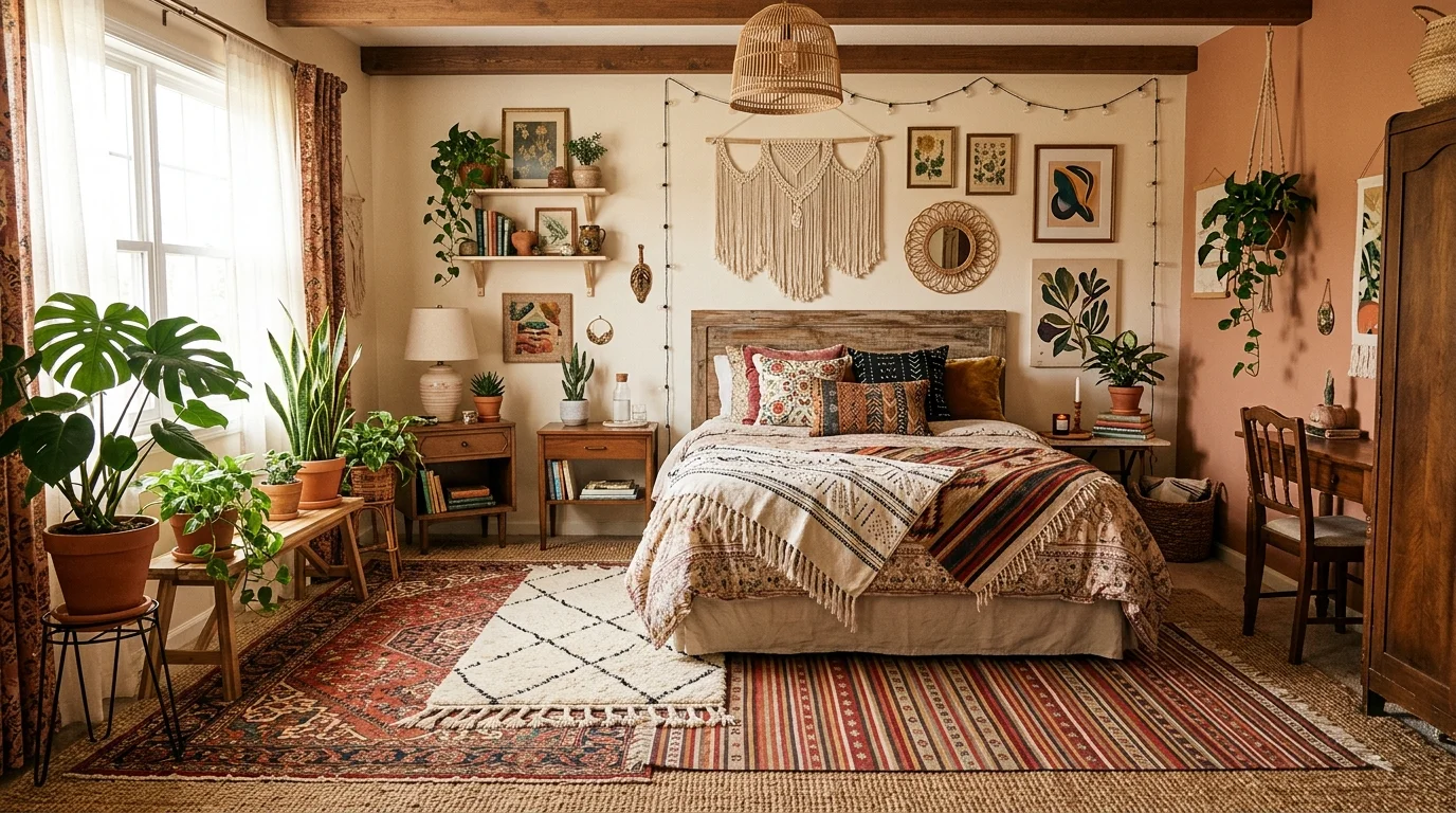 Elegant guest bedroom with plush bedding, refined lighting, and upscale soft textures.