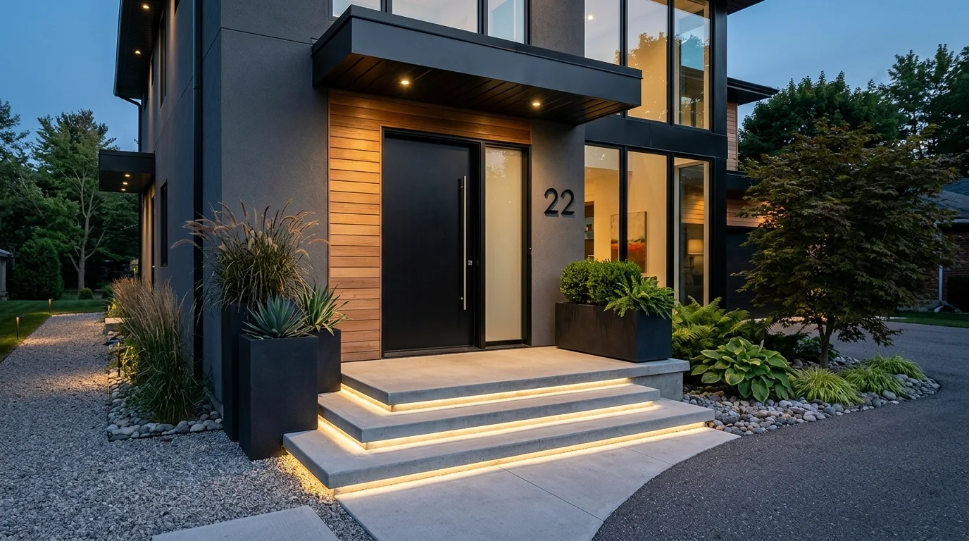 Welcoming entryway with wood bench, baskets underneath, hooks, and soft neutral decor.